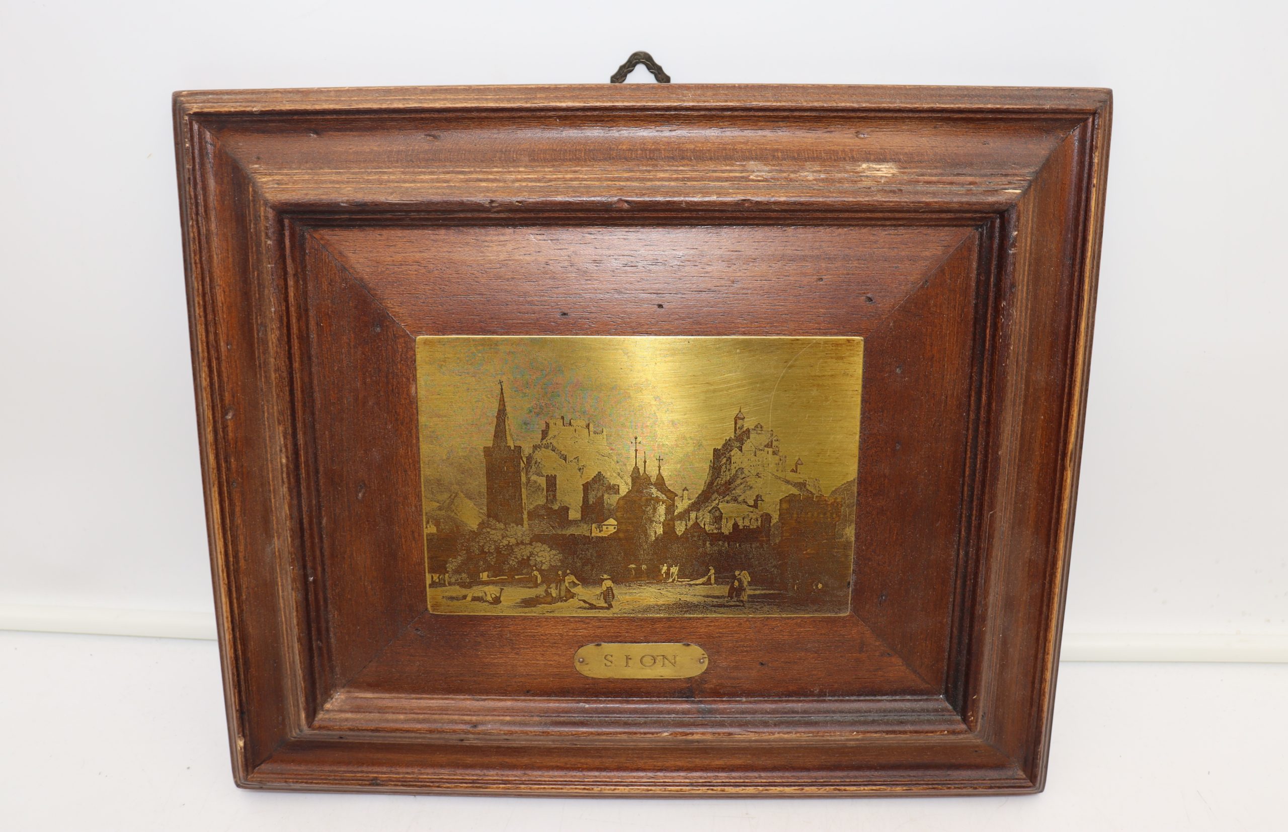 Tableau D'angle Leuchtturm Sur Toile Avec Cadre Bois - Italie - Dimensions 42x24x31 Cm