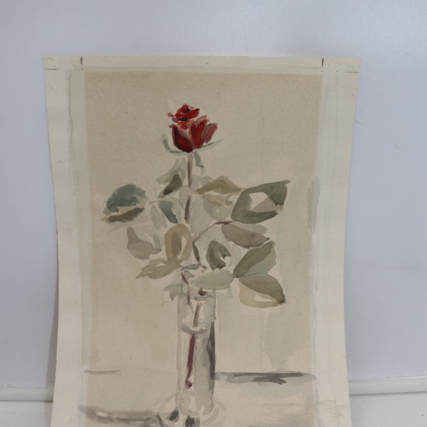 Peinture rose dans un vase à encadrer