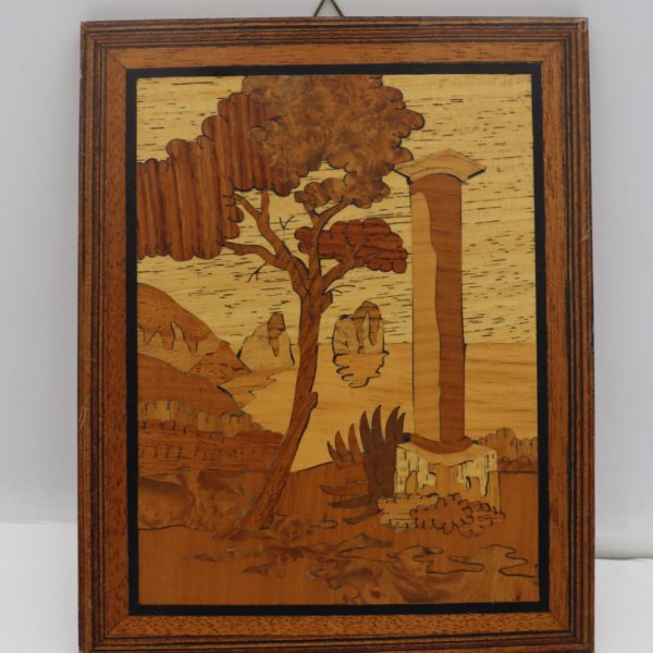 Tableau en bois marqueté