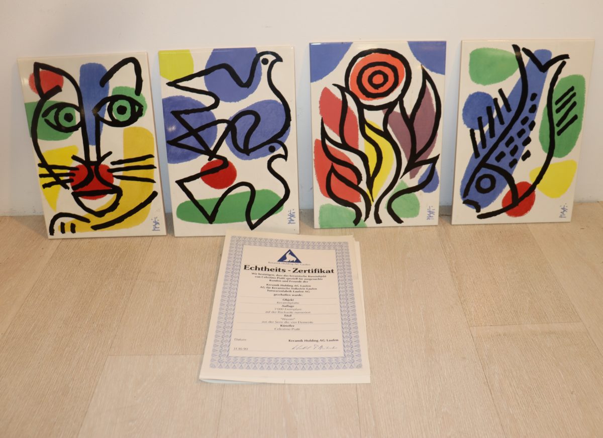 4x tableaux sur carrelage / Celestino Piatti – Image 1