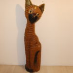 Sculpture de chat en bois