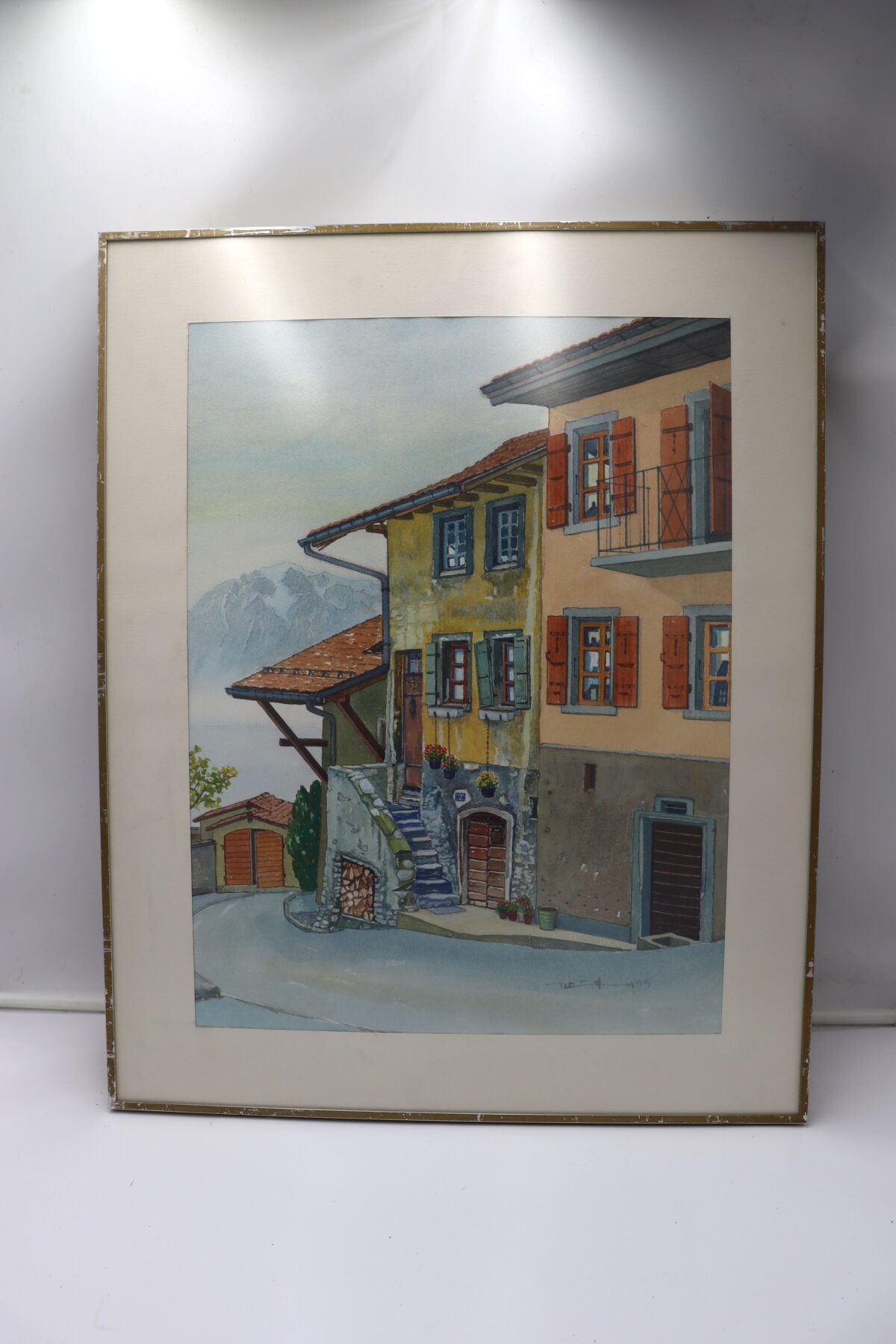 Tableau "hiver à Rivaz" Pastel – Image 1