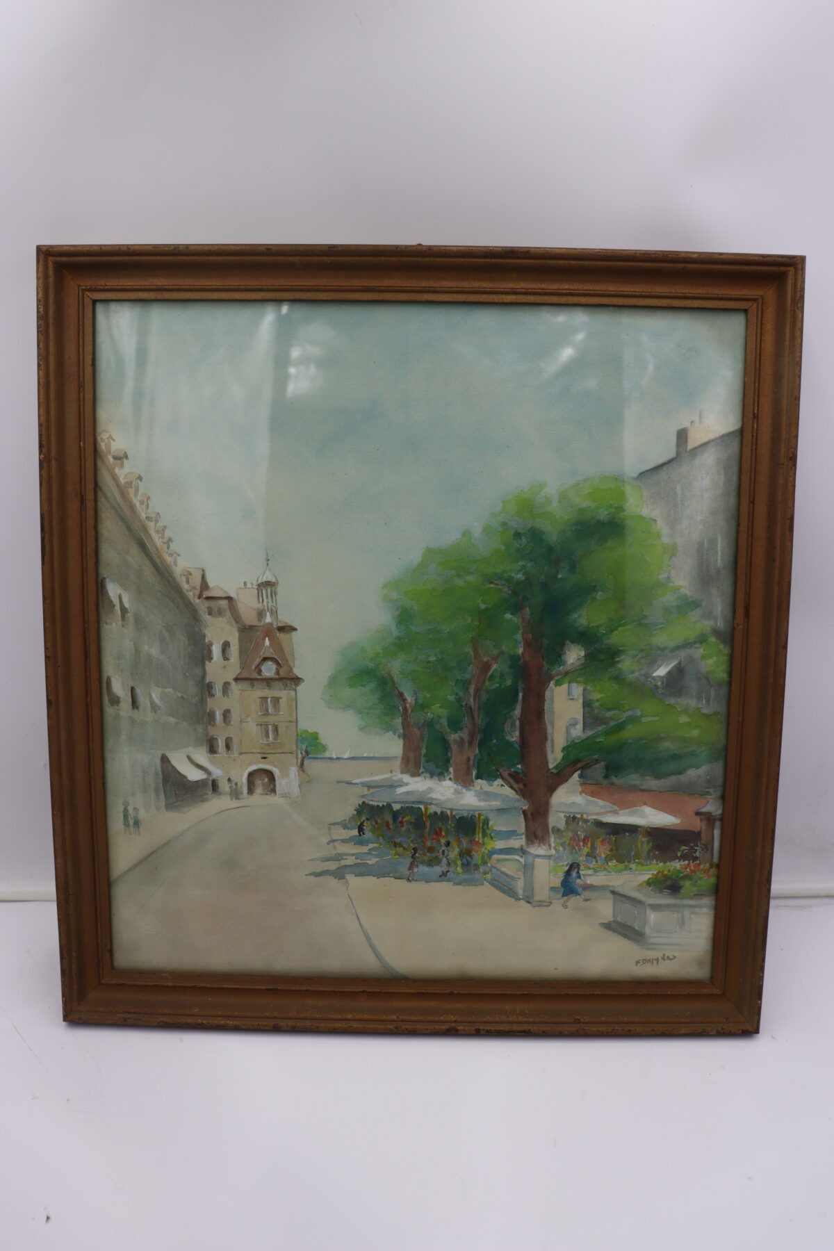 Tableau peinture ruelle bord de l'eau – Image 1