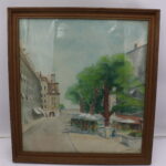 Tableau peinture ruelle bord de l'eau