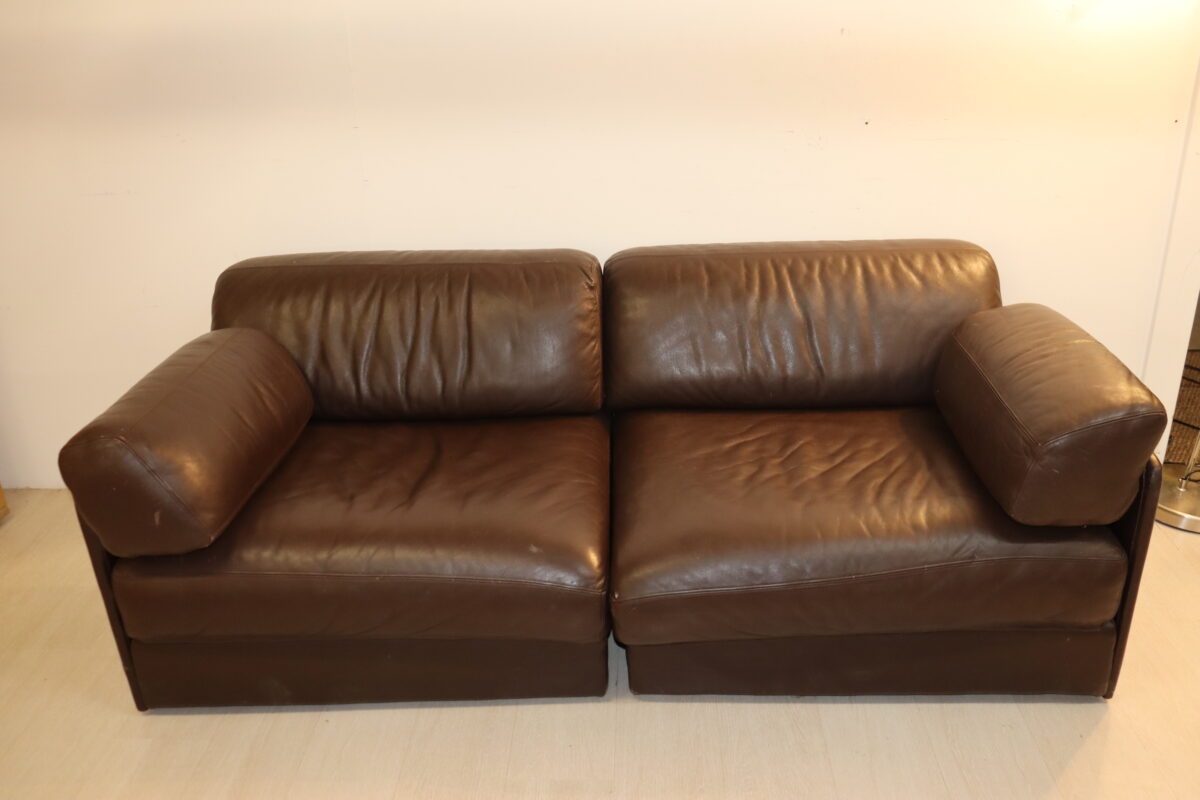 Canapé DS-76 en cuir brun De Suede Design Team pour Sofart modulable – Image 1