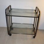 Desserte argentée pliable