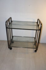 Desserte argentée pliable