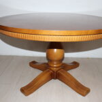 Table de salon ronde à hauteur réglable