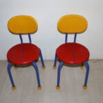 2x chaises enfants ikea vintage memphis style