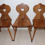 3x chaises en bois