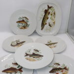 1x plat et 6x assiettes à poisson Langenthal