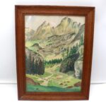 Tableau peinture paysage de montagne
