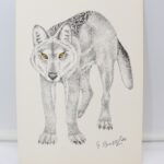 Lithographie signée G. Bressler Loup