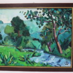 Tableau:  paysage  bord de rivière