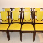 8x chaises jaunes