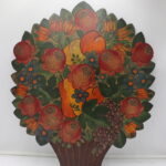 Bouquet de fleurs en bois peint