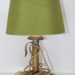Lampe de chevet verte et doré
