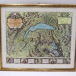 Tableau carte du lac léman