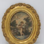 Estampe ancienne ovale