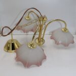 Lampe plafonnier laiton et verre