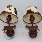 2x appliques  style chalet JP Ryckaert thème vache